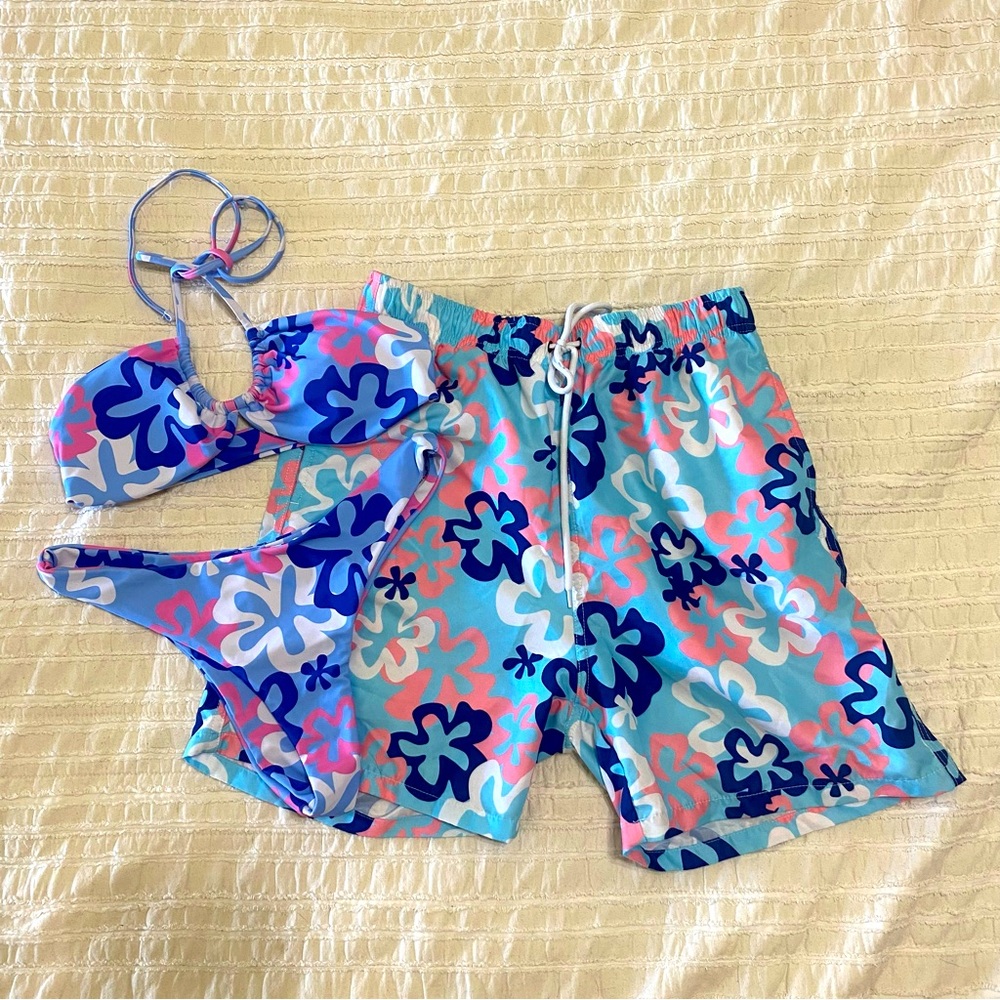 Floral matching swimsuits